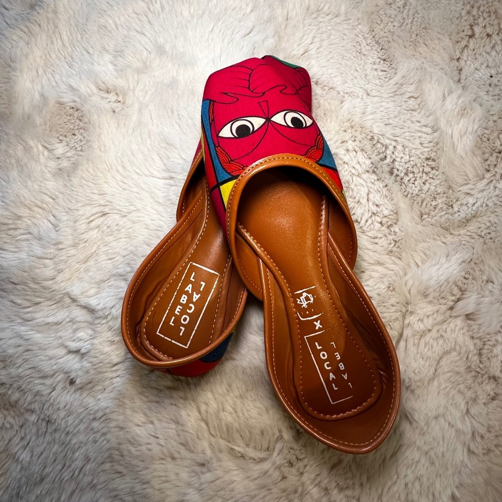 Colorful Hand-Painted Juttis (Khussas or Mojaris) by Local Label (Jatra)